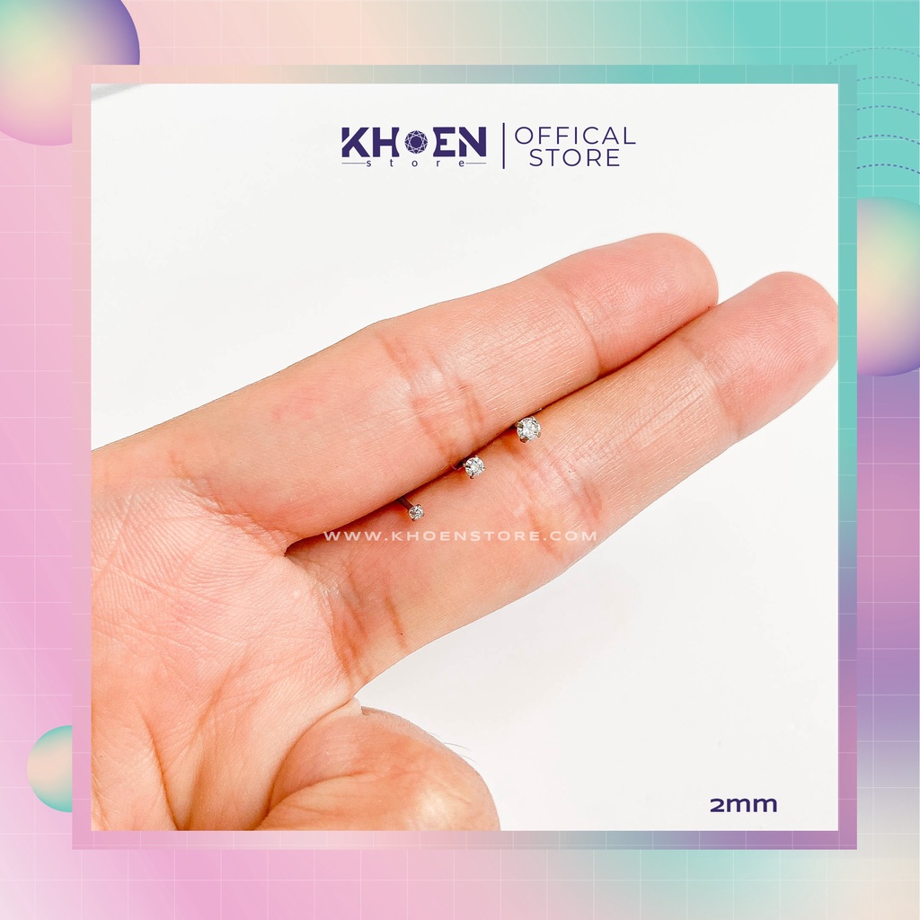 Khuyên mũi chân chữ L đá chấu - Thép không gỉ - Khoen Store