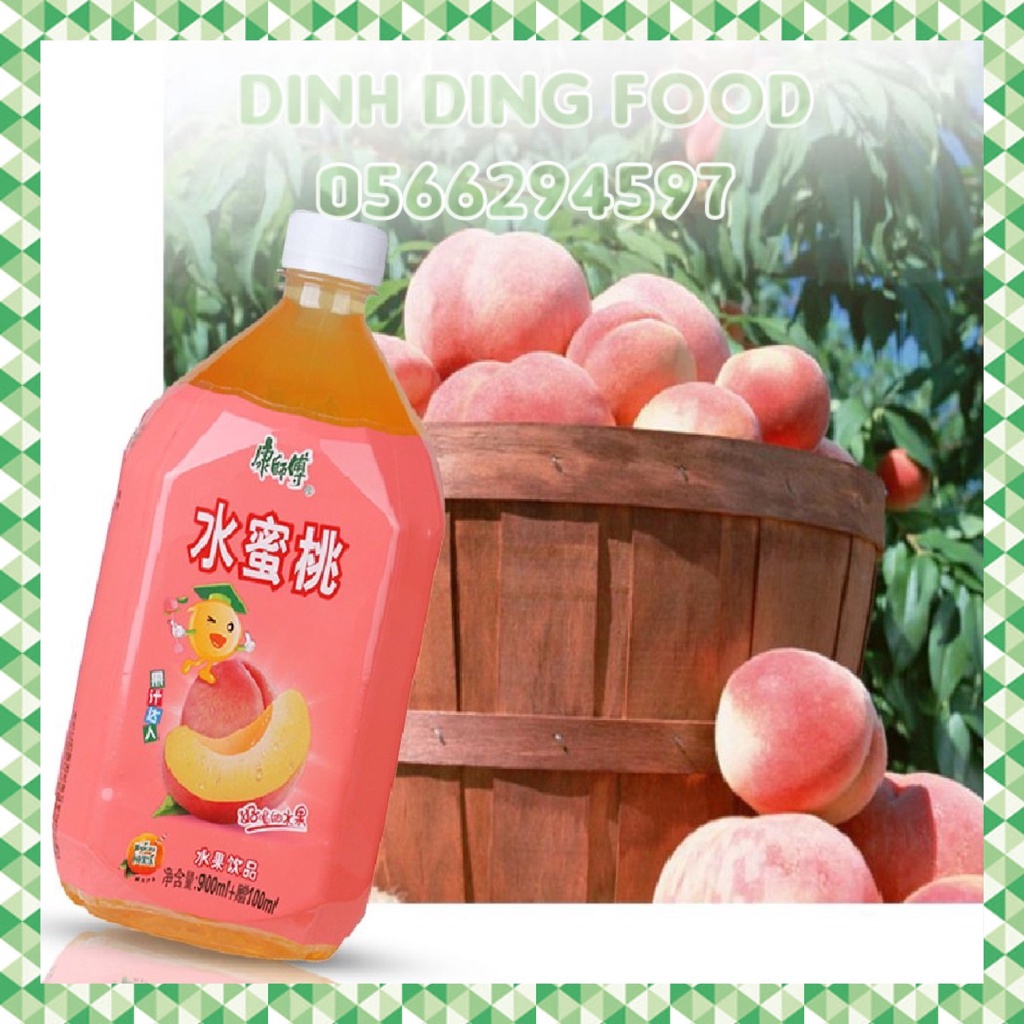 Date 2024 - Nước Ép Đào Đài Loan 1000ml Thanh Mát Giải Nhiệt, Ăn Vặt Cho Bé, DING DING FOOD
