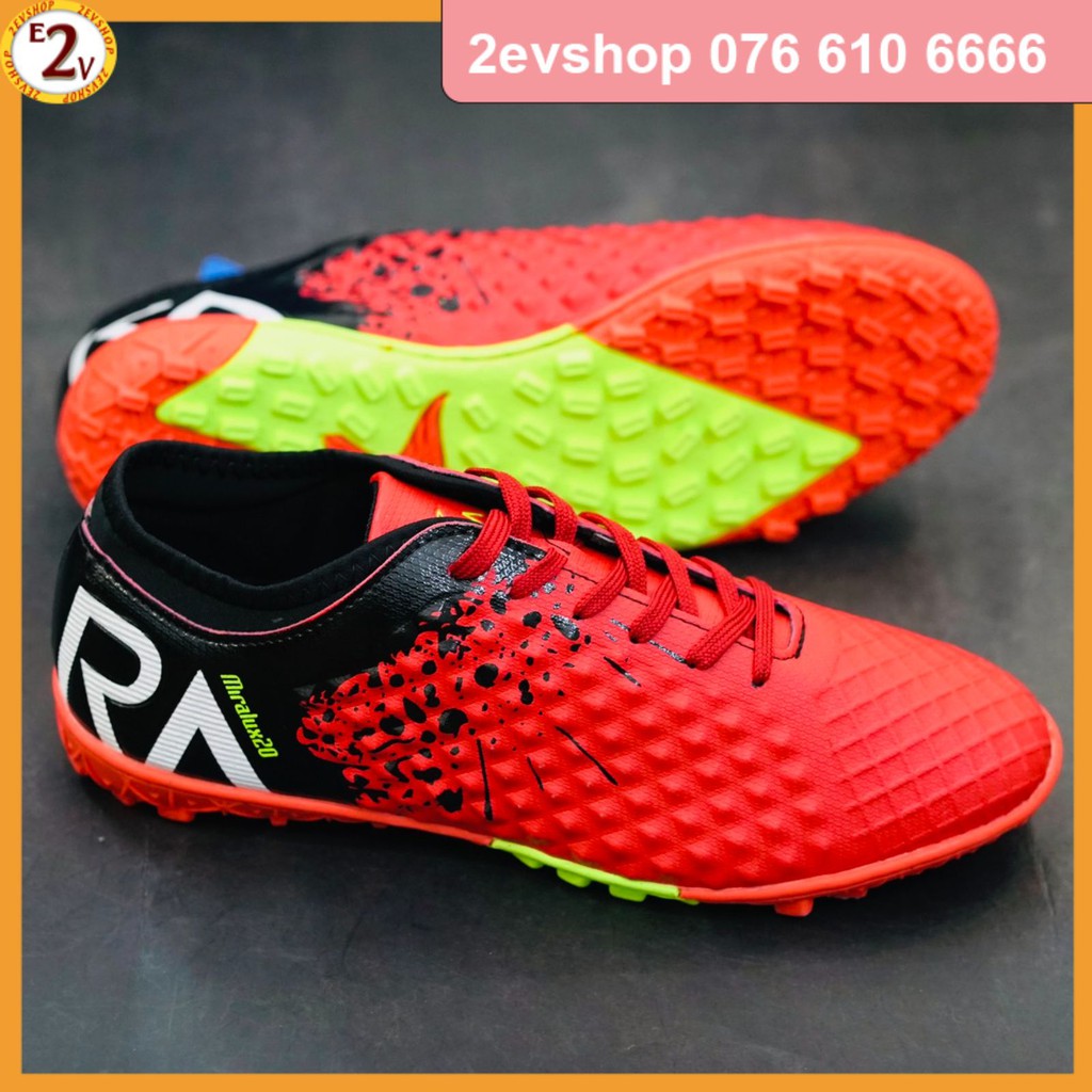 Giày đá bóng thể thao nam Mira Lux 20 Đỏ dẻo nhẹ, giày đá banh cỏ nhân tạo chất lượng - 2EV