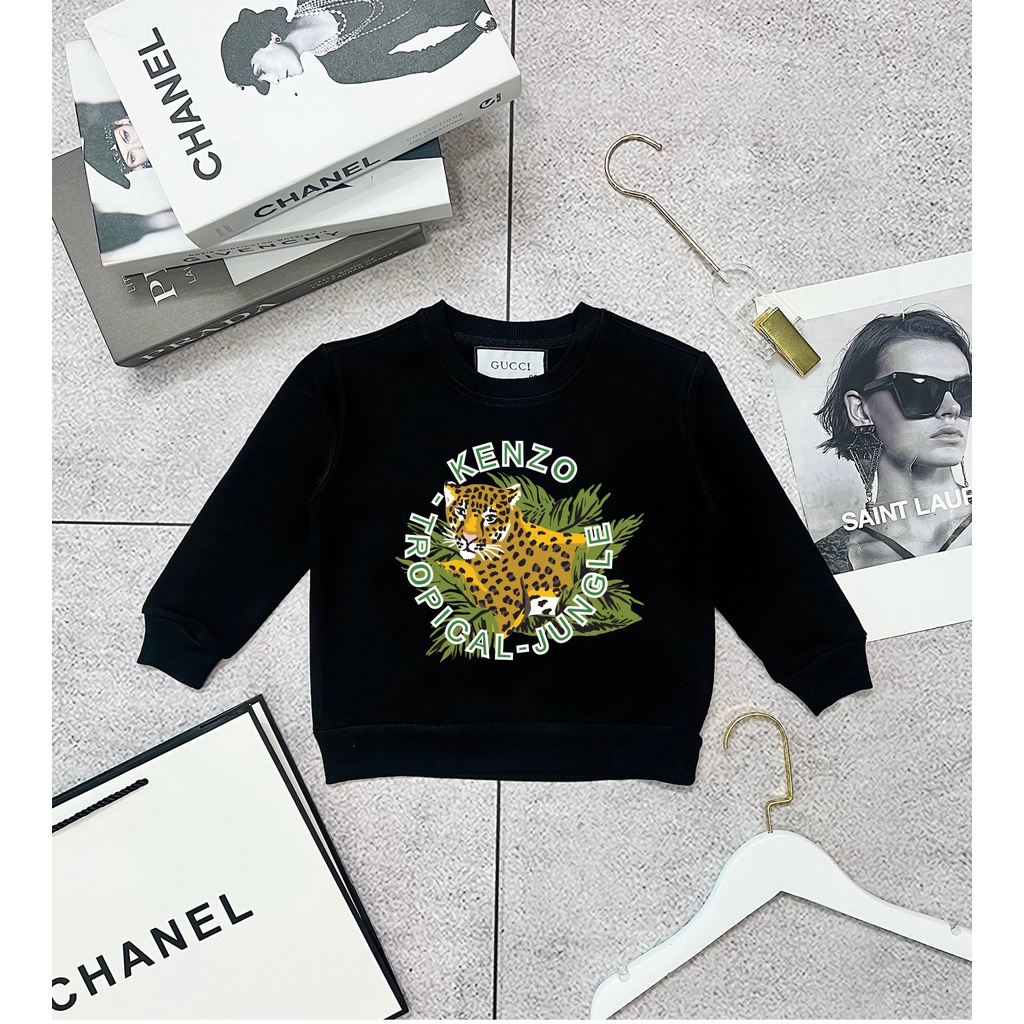 Áo nỉ cổ tròn kenzzo báo xanh cho bé , sweater trẻ em unisex bé trai , gái , kid_genZ