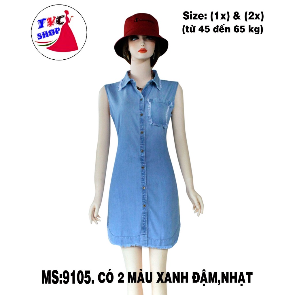 Đầm Jean Nữ TVC kiểu Suông,Tua Thời Trang Năng Động tạo dáng xinh
