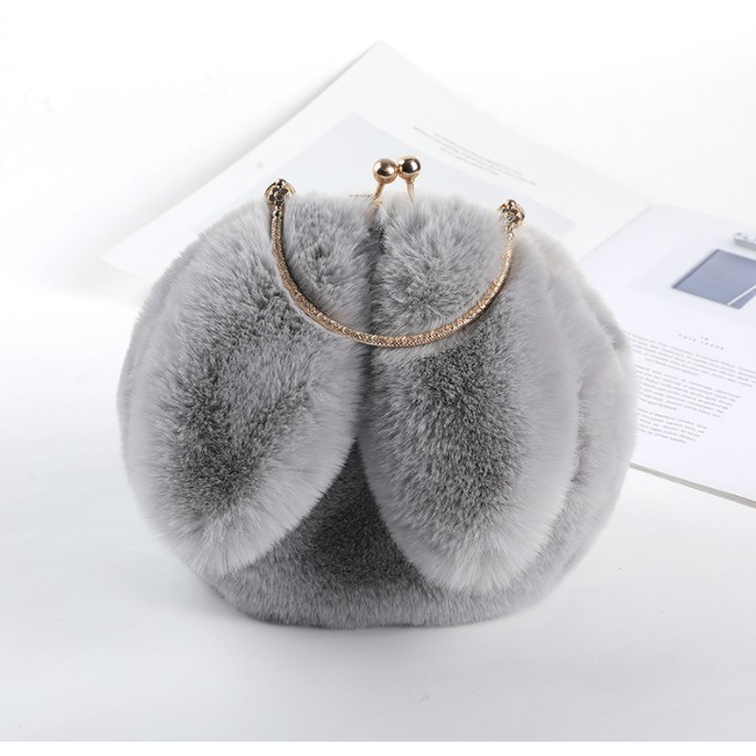 Túi xách hình tai thỏ dễ thương lông mềm phong cách Hàn Quốc