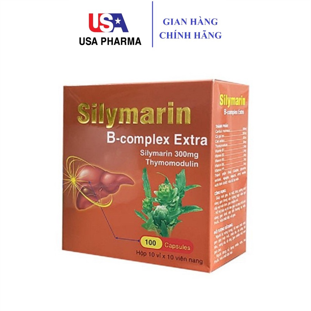 Bổ Gan Silymarin B - Complex Extra Giải Độc Gan, Hạ Men Gan - Hộp 100 Viên