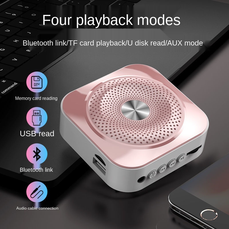 Bộ Loa Basspal K200 Thiết Kế Nhỏ Gọn Khuếch Đại Âm Thanh Giọng Nói Bluetooth Mini Kèm Theo Micro Có Dây