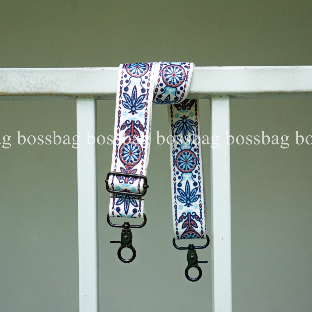 Dây đeo chéo Poly cho túi xách, máy ảnh thổ cẩm Hoa Lá 2