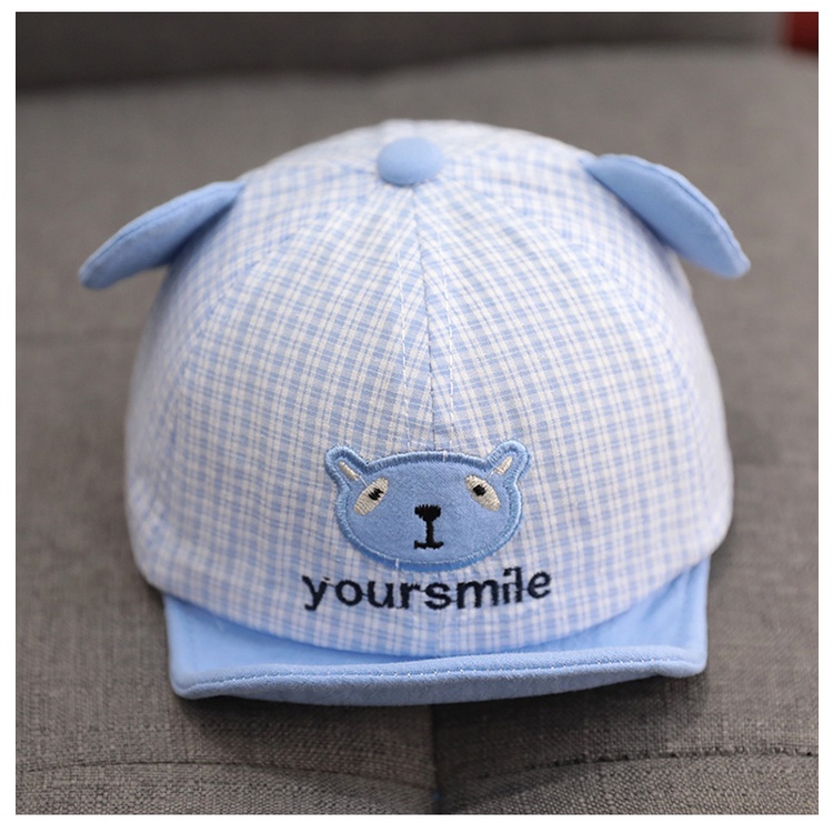 Mũ Lưỡi Trai Cho Bé Thêu Hình Dễ Thương Quai Dán Điều Chỉnh To Nhỏ Cho Bé Trai Bé Gái 3-15 tháng