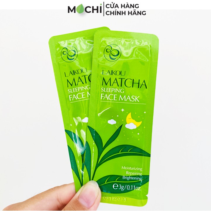 Mặt Nạ Ngủ Trà Xanh Matcha Dưỡng Da Cấp Ẩm Ngừa Mụn Mask Laikou Nội Địa Trung MOCHI SHOP