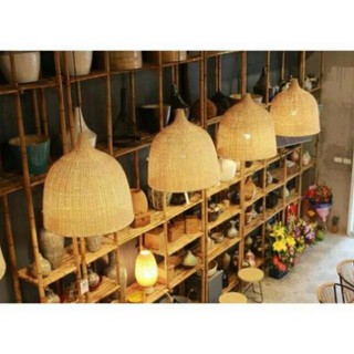 Xưởng SX- đèn mây tre đan,  Đèn mây tre hình chuông , nơm đen trang trí homestay act -097894545