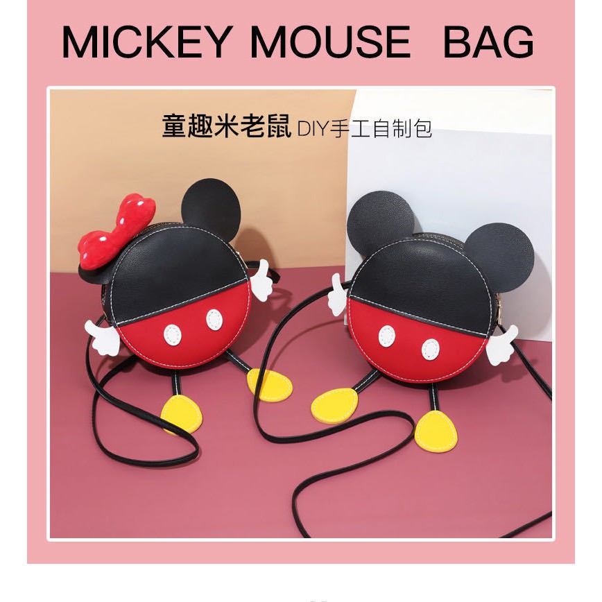 Túi tự đan handmade Mickey đầy đủ phụ kiện, có video hướng dẫn Kawaii_Handmade