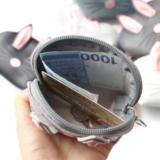 Móc Khóa Kiêm Ví Da Mèo Mini Dễ Thương