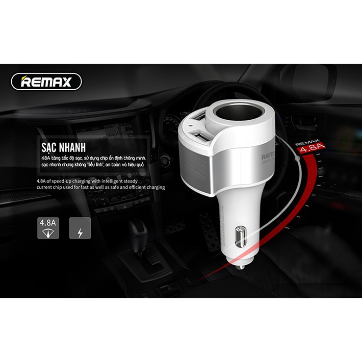 Củ sạc ô tô 2 cổng USB Remax RCC 218 4.8A -Bảo hành 12 tháng Giá tốt nhất shopee