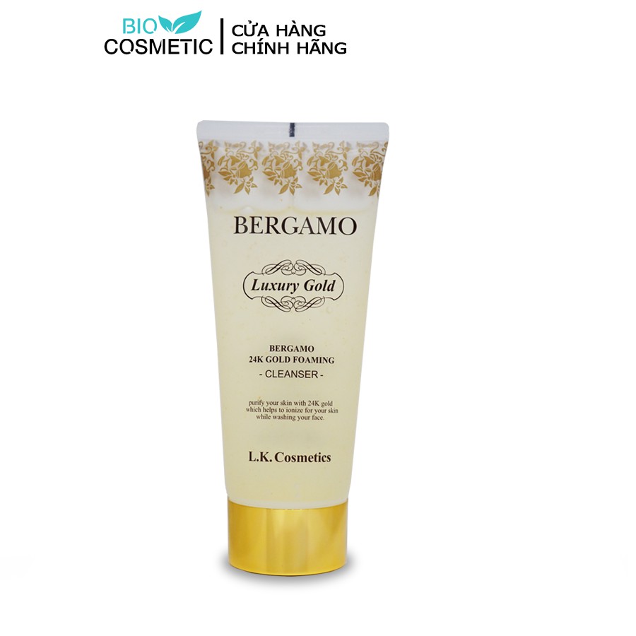 Sữa rửa mặt Bergamo tinh chất vàng 24k chống lão hóa Luxury Foaming Cleanser
