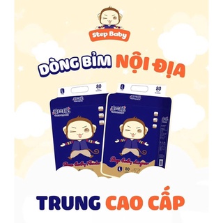 Bỉm tã quần, dán step baby cho bé size s92/m86/l80/xl74/xxl68/xxxl68