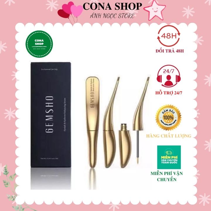 Serum dưỡng dài mi Gemsho Eyebrow Enhancing giúp Mi Dài Dày Cong Vuốt Sau 15 Ngày quyến rũ 3ml