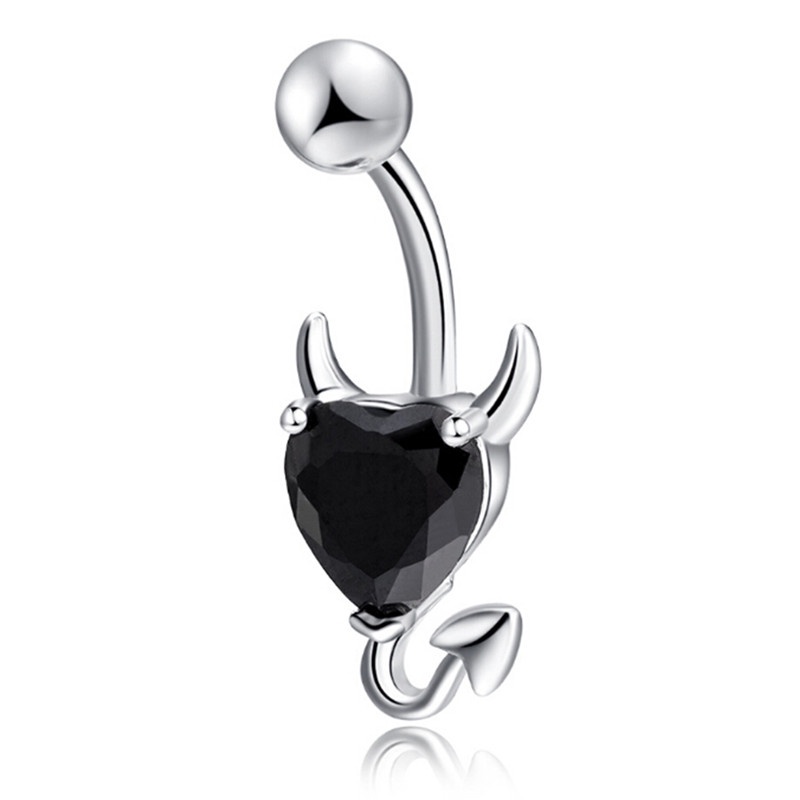 ### Khuyên Rốn Hình Trái Tim Đính Đá Pha Lê