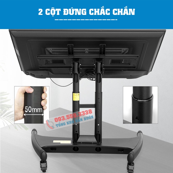 GIÁ TREO TIVI DI ĐỘNG HỘI NGHỊ NB AVA50 32 – 70 INCH - KỆ GIÁ TREO ĐỠ TIVI CÓ BÁNH XE ĐI CHUYỂN