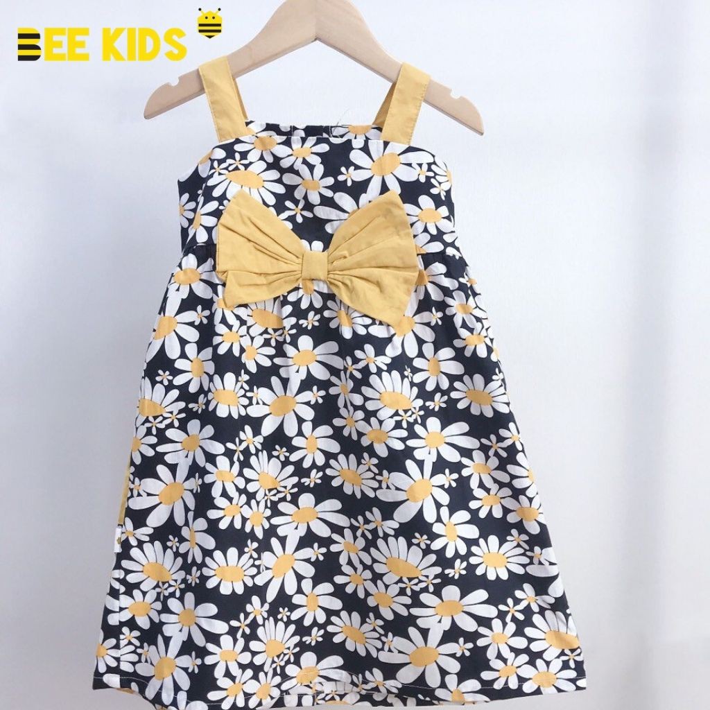 Váy Bé Gái Dáng Xòe Bee Kids Thiết Kế 2 Túi Dán Sườn Họa Tiết Nơ Cho Bé Gái (2 - 12 Tuổi) 7DC01709ST