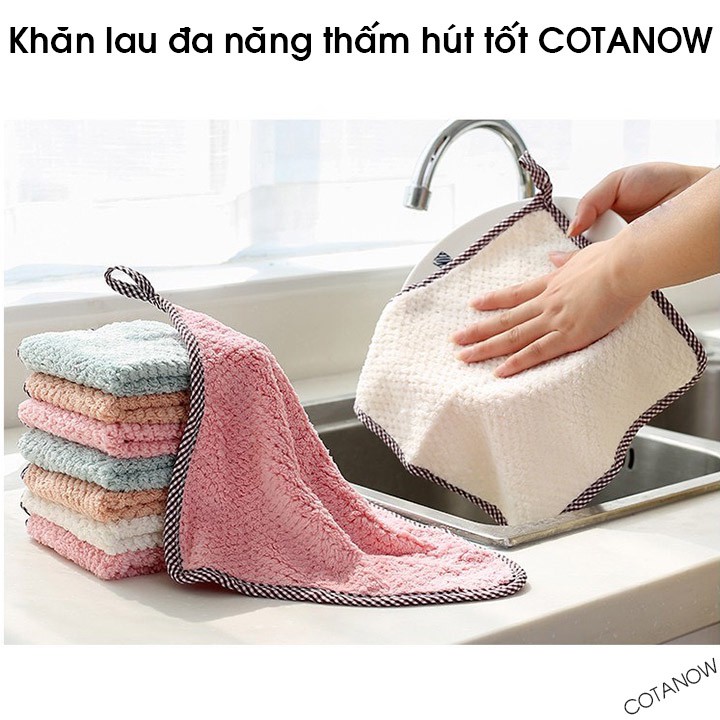 Khăn Lau Bếp Đa Năng Thấm Hút Nước Tốt 24x24cm Có Móc Treo COTANOW