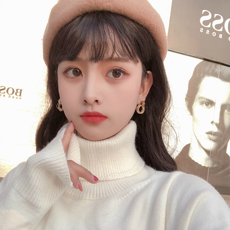 Khuyên Tai Tròn Nhiều Lớp Phong Cách Vintage Hàn Quốc Cho Nữ