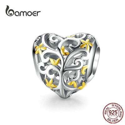 Bamoer Vòng Tay Chuỗi Hạt Hình Cây Gia Đình Trái Tim Phong Cách Châu Âu Cho Nữ