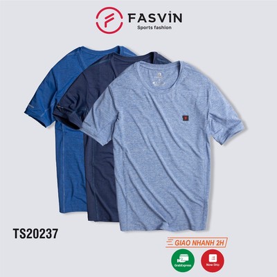 Áo Thun Nam Cao Cấp FASVIN TS20237.HN Dáng Thể Thao Vải Mềm Mát Co Giãn Tốt