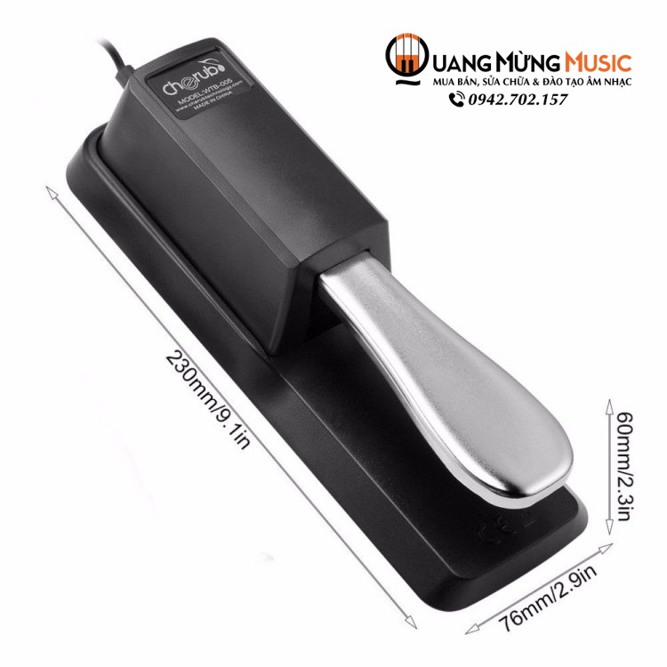 Pedal đa năng Cherub WTB-005 cho Đàn Organ, Piano, Trống Điện Tử - Bàn đạp tạo tiếng vang Sustain Keyboard (Chính Hãng)