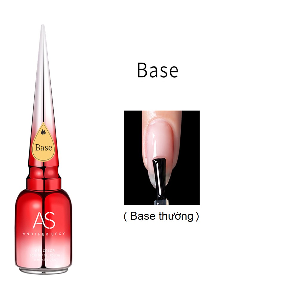 Base top sơn gel AS sơn móng tay gel dùng máy hơ gel phụ kiện nail VUA SƠN AS 15ml