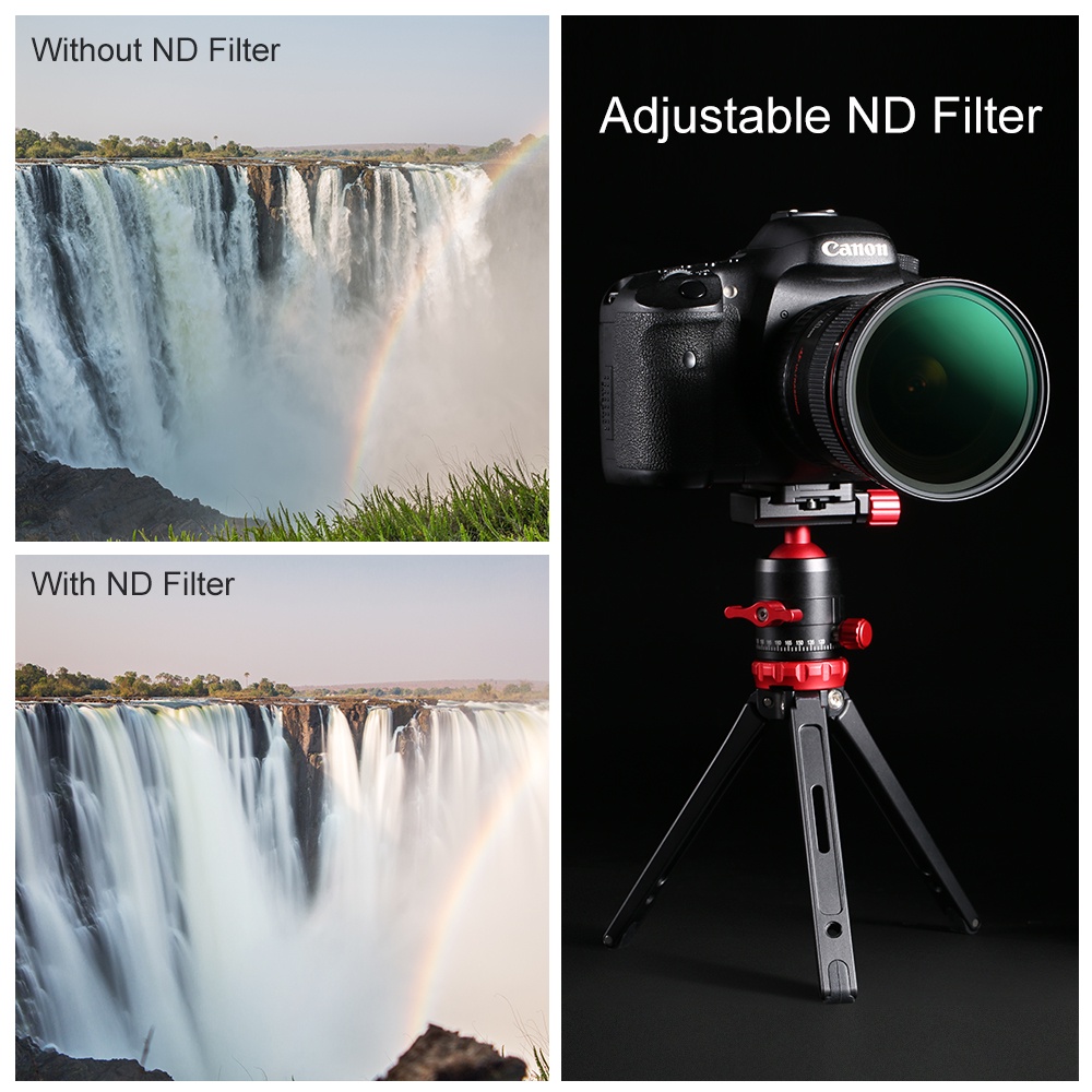 Kính Lọc ND8-ND128 37 / 40.5 / 43 / 46 / 49 / 52 / 55 / 58 / 62 / 67 / 72 / 77 / 82mm Chuyên Dụng