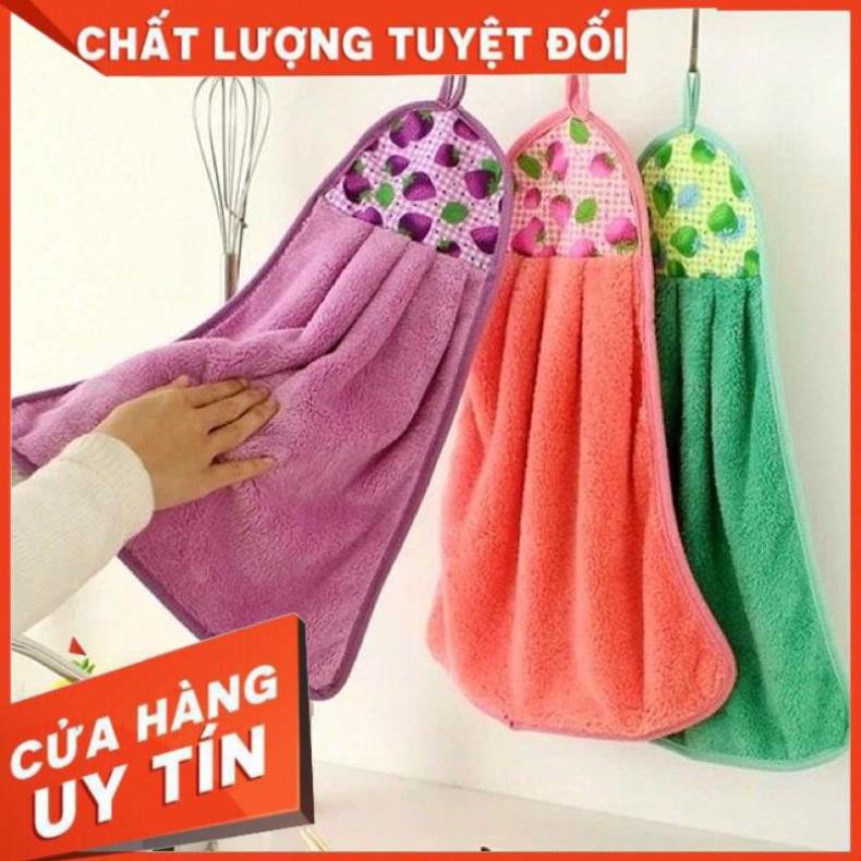 Sale Sốc -  Khăn lau tay nhà bếp có quai treo siêu thấm hút. . Siroshop.