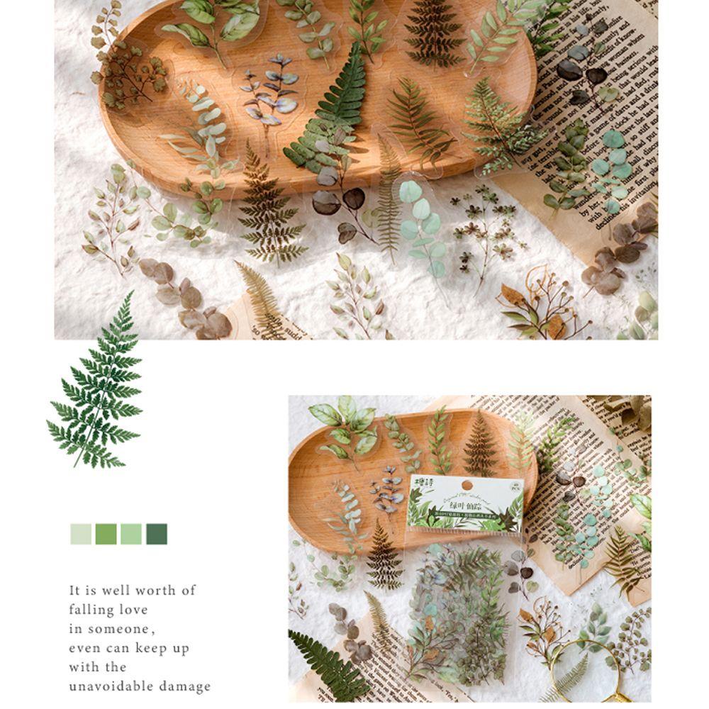 Bộ 40 Miếng Dán PET Hình Cây Hoa Thiên Nhiên Dễ Thương