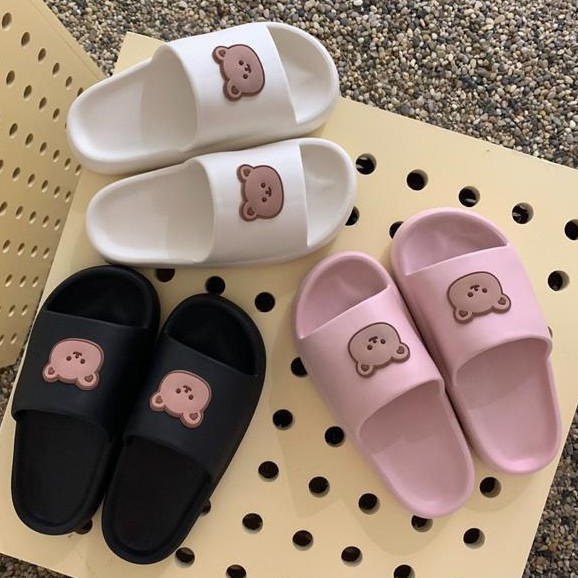 Dép bánh mì Unisex ulzzang hình mặt gấu 2021 D145