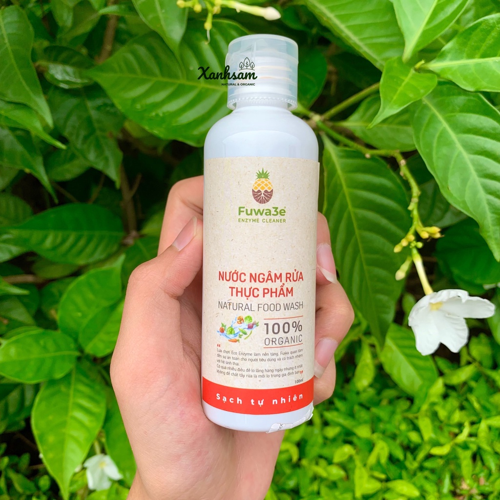 NƯỚC RỬA TAY, RỬA CHÉN, NƯỚC GIẶT, NGÂM RỬA THỰC PHẨM, VỆ SINH BỒN CẦU 100ML Fuwa3e - XanhSam Organic