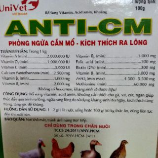 Chống cắn mổ,ra lông đều CM 100g