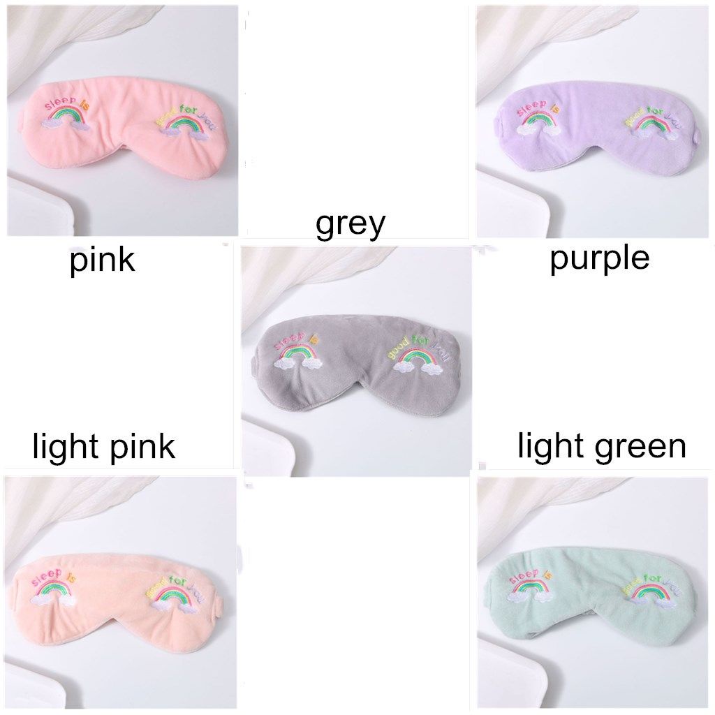 Mặt nạ bịt mắt ngủ làm từ vải cotton mềm mại họa tiết cầu vồng xinh xắn