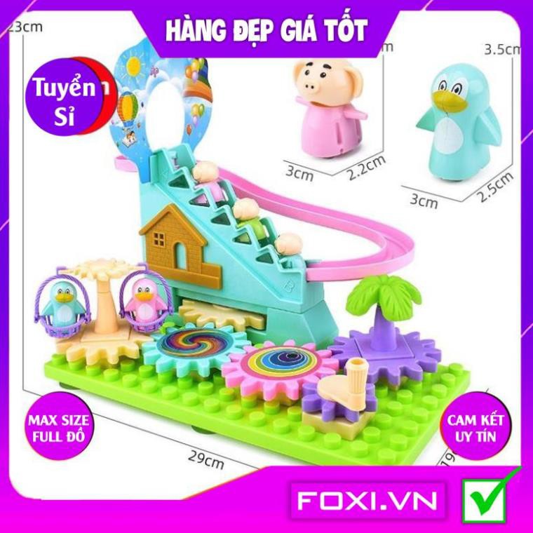 Bộ Đồ Chơi Đường Ray Bãi Biển-Xếp Hình Công Viên Nước-Lego Kích Thích Trí Thông Minh-Khéo Léo-Đồ chơi an toàn cho trẻ