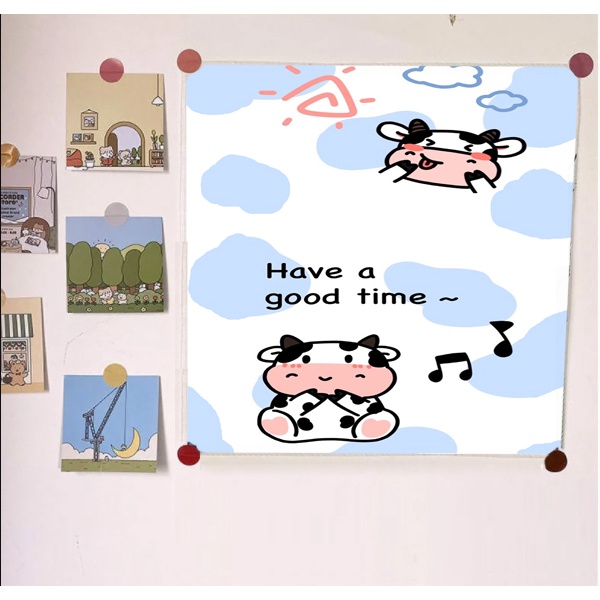 Tranh vải treo tường avocado TVTT3 quả bơ trà sữa yakult hoa cúc GD bò sữa 45x45cm