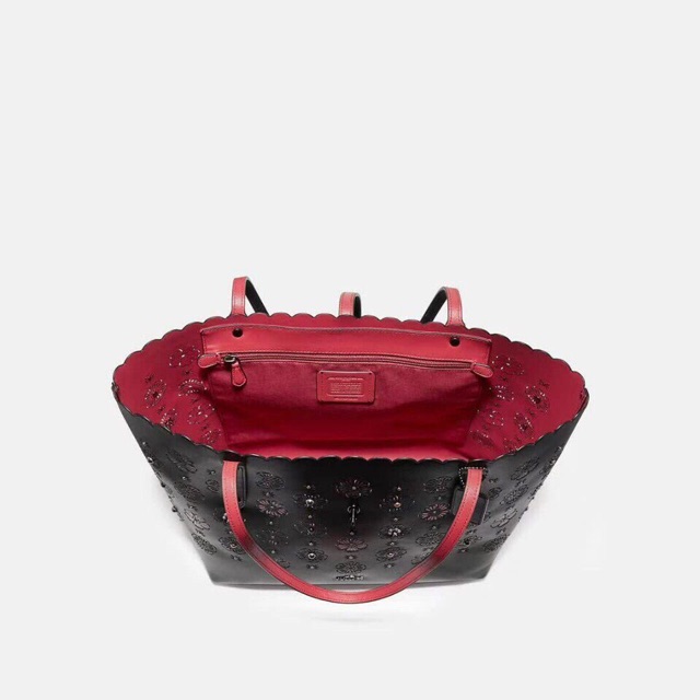 🆘RẺ VÔ ĐỊCH🆘Túi Coach Tote Bag with cut out Tea rose