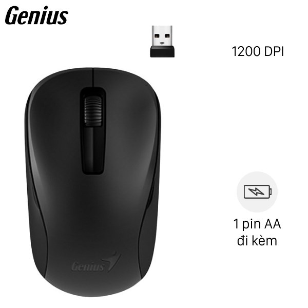 Chuột máy tính Genius Wireless NX-7000 - Đen