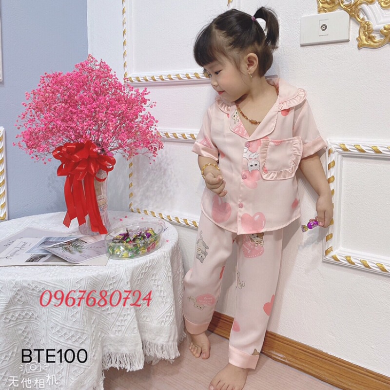 Bộ mặc nhà cho bé, đồ bộ của bé chất lụa mango mềm, thoáng mát size 1 đến size 13