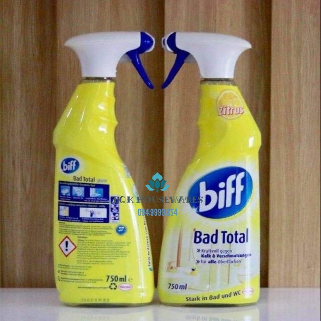 Nước tẩy rửa - vệ sinh nhà tắm "thần thánh' BIFF BAD TOTAL - Hương chanh thơm mát dễ chịu