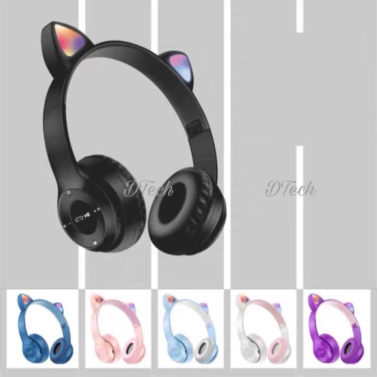 Tai Nghe Mèo Blutooth Headphone dễ thương chống ồn có đèn led siêu cute