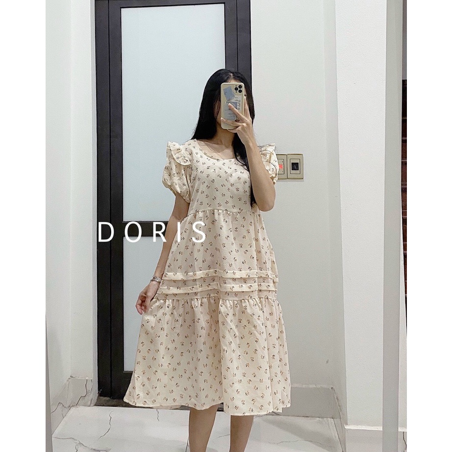 váy bầu diện hè cực xinh, đầm bầu hoại tiết vintage nhã nhặn xinh đẹp mặc phù hợp mọi trường hợp