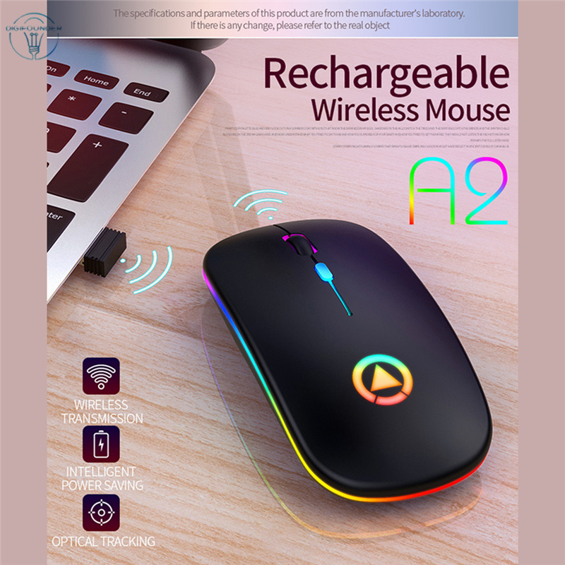 Chuột không dây có thể sạc lại DG RGB hoạt động không tiếng ồn cho máy tính xách tay PC