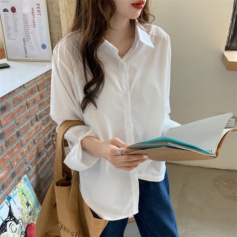 Áo sơ mi nam nữ dài tay form rộng Unisex màu trắng đen thời trang chất cotton lụa mịn mát VINTINO SMR