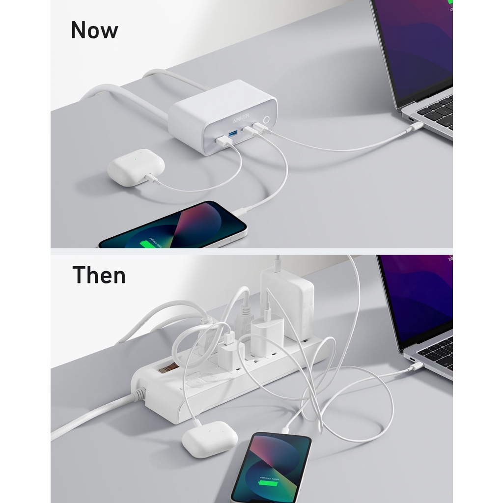 Trạm sạc nhanh nhiều cổng ANKER 525 gồm 3AC, 2USB A, 2USB C mã A91C0 67W Bh 12 tháng