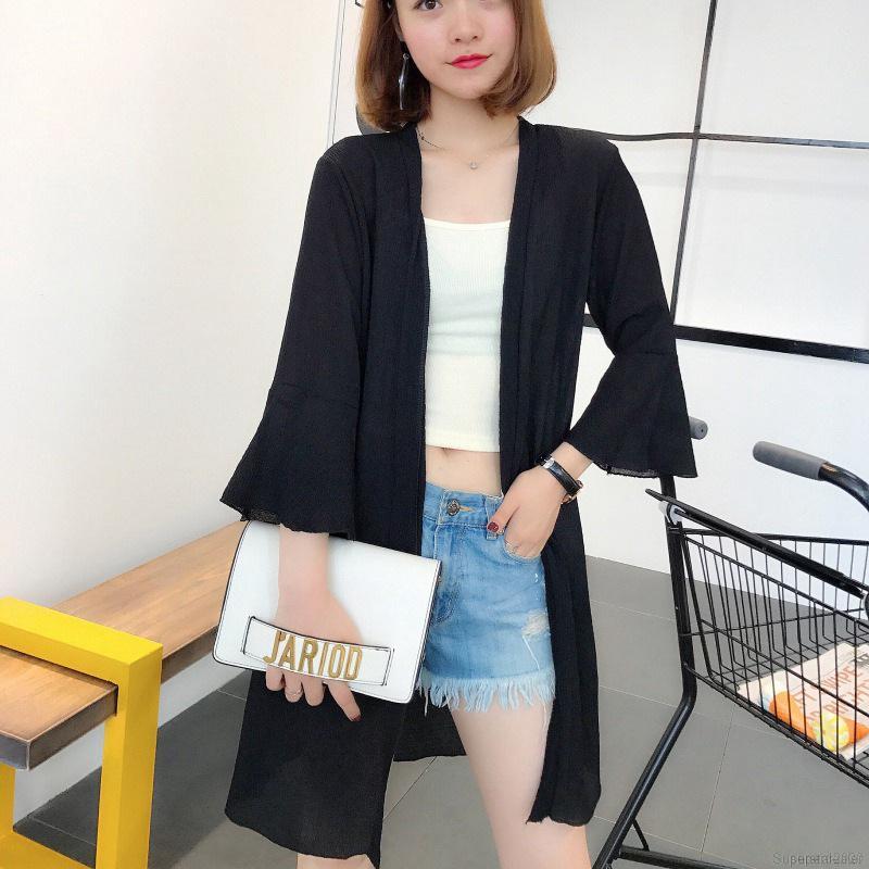 Áo Khoác Cardigan Nữ Dài Tay Thời Trang Hàn 2018