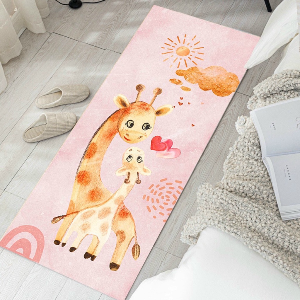 THẢM ĐỂ CHÂN GIƯỜNG Trang Trí. Họa Tiết HOẠT HÌNH (80x200) Cực Đáng Yêu Cute. Trang Trí Chân Giường. Chống Trượt