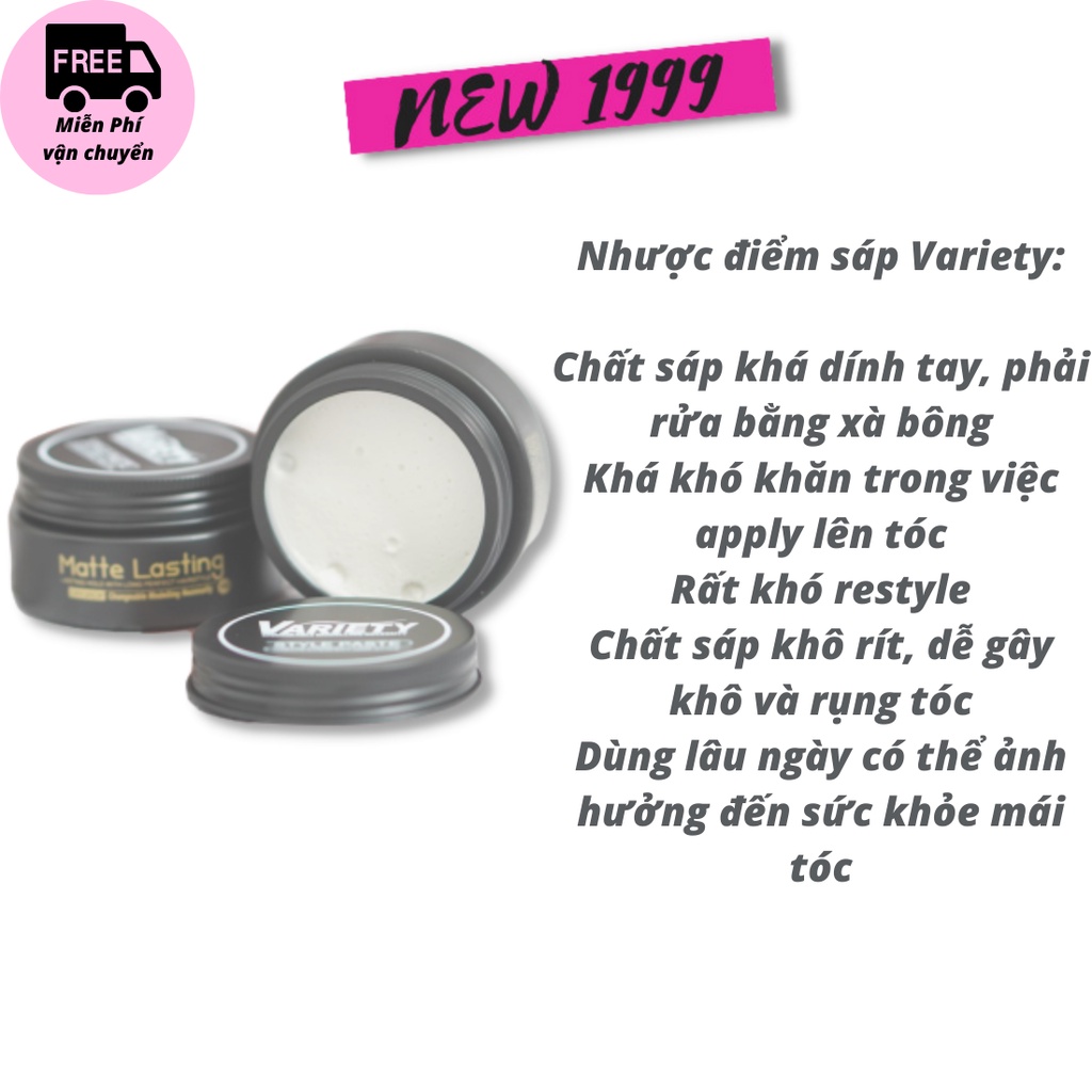 Sáp vuốt tóc nam nữ tạo kiểu VARIETY newm cap cấp bóng mượt siêu giữ nếp