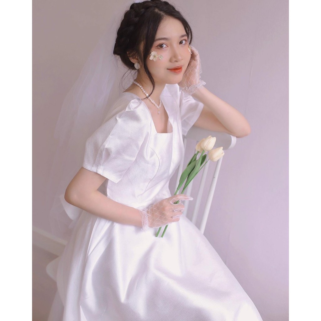 Đầm Dự Tiệc Cổ Vuông Nơ Lưng Ely Dress