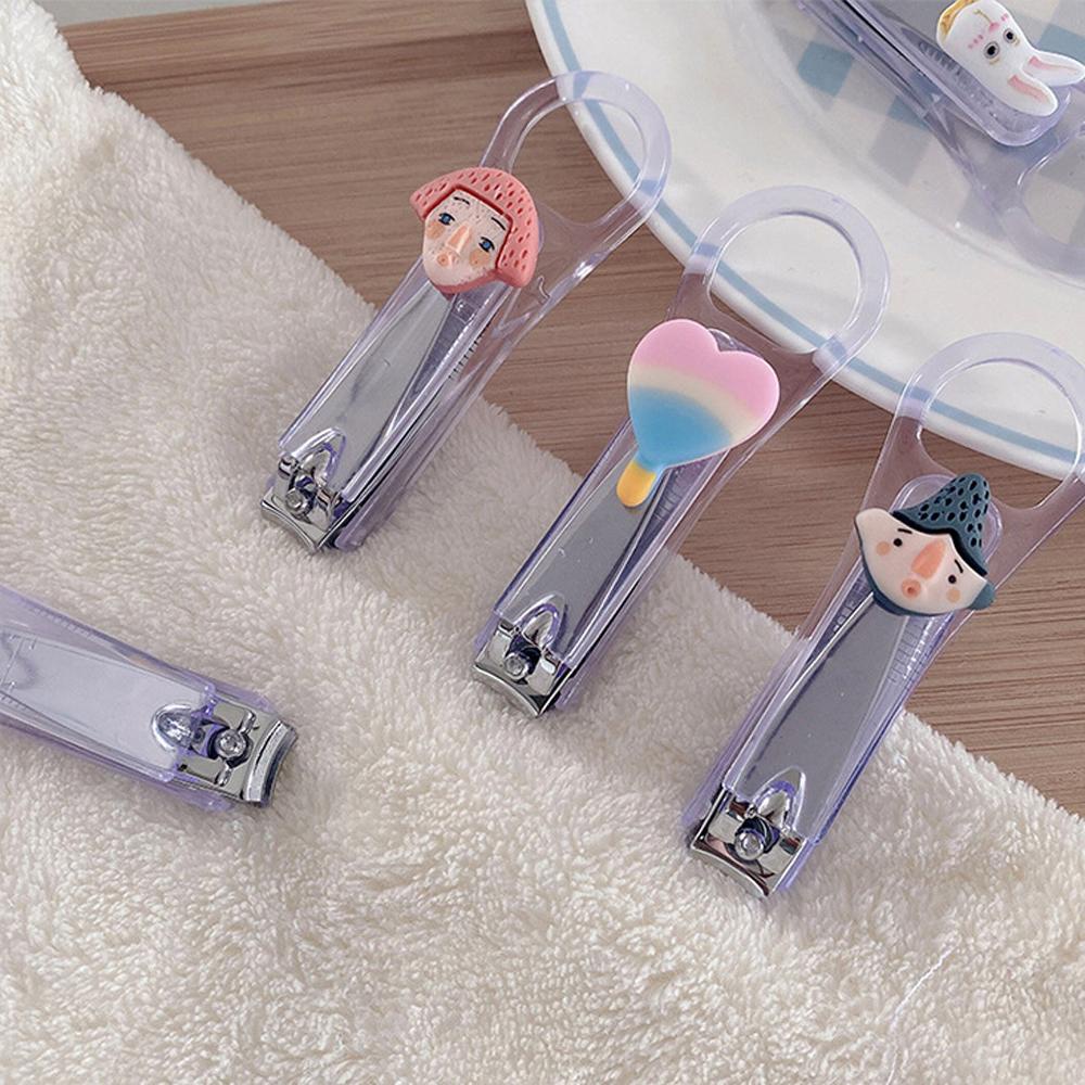 Kềm Cắt Móng Tay Mini Trong Suốt Họa Tiết Hoa Trái Cây Hoạt Hình Sáng Tạo Cho Nữ